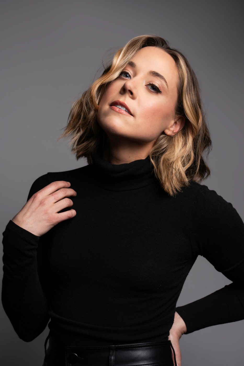 Portrait of an actor in a black turtleneck